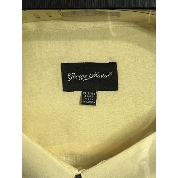 George Martin Shirt, Tie & Handkerchief Set Yellow Size 5XL 21-21.5, 41-42 - Picture 5 of 6